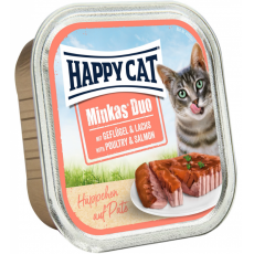 Happy Cat Minkas duo szárnyas -lazac pástétom, macskákknak 100g