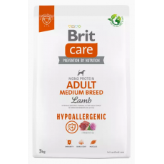 BRIT CARE DOG HYPOALLERGENIC bárányos közepes termetű kutyáknak 3kg