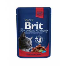 Brit prémium marha-borsó macskaeledel 100g