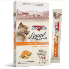 BonaCibo Snacks for Cats Liquid Snacks - Chicken 6x15g