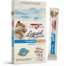 BonaCibo Snacks for Cats Liquid Snacks - Lazac 6x15g