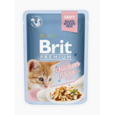 Brit Premium Cat tasakos Delicate Fillets in Gravy for Kitten csirkével 85g