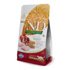 N&D Cat Ancestral Grain, csirke, ivartalanított felnőtt száraz macskaeledel 300g